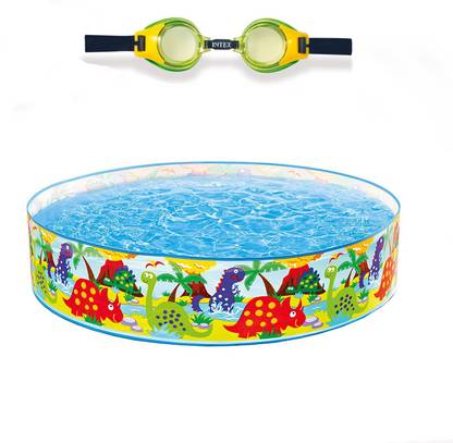 INTEX ® Original 4ft Ocean Reef Snapset Pool With Swimming Goggles Inflatable Swimming Pool