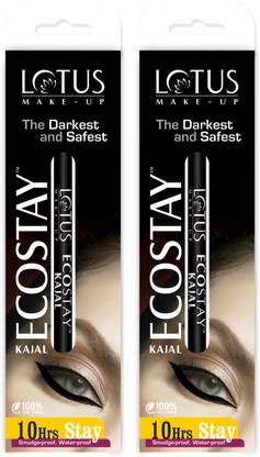 LOTUS MAKE - UP Make Up Ecostay Kajal ( Pack of 2 )