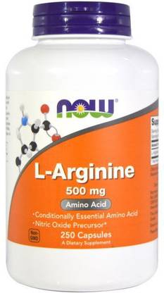 Now Foods L-Arginine 500 mg, 250 Capsules
