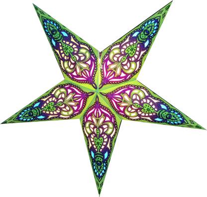 art n idea GREEN NEW GANESHA GLITTER Hanging Star Pack of 1