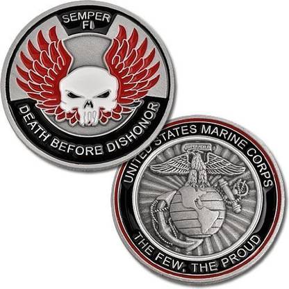 Northwest Territorial Mint Marines Death Before Dishonor Challenge Coin Coin Bank