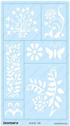 isomars IS108 Jewelry Art Craft Design Drawing Drafting Template - Flower Leaves Ornaments and Patterns Stencil