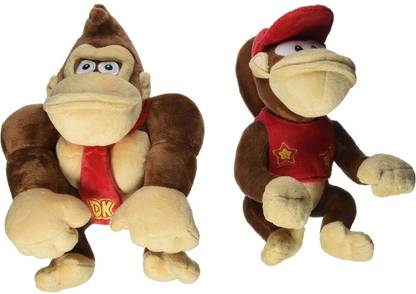 Sanei Official Set of Donkey Kong & Diddy Kong Doll Toys Plush