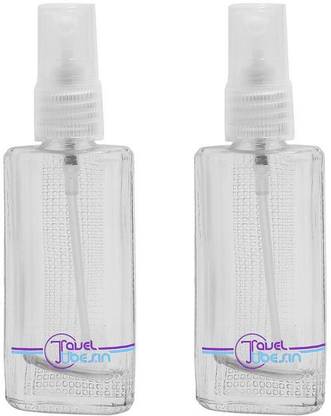 TRAVELTUBES Multipurpose, Empty & Refillable Glass Spray Bottles in flat design with plastic top for Travel & Daily use 20 ml Bottle