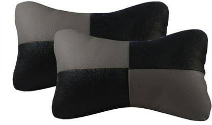 Everything Imported Black, Grey Jute Car Pillow Cushion for Universal For Car