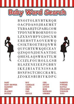 SHOP ONLINE Baby Shower theme ready to pop "Baby Word Search Game Strategy & War Board Game