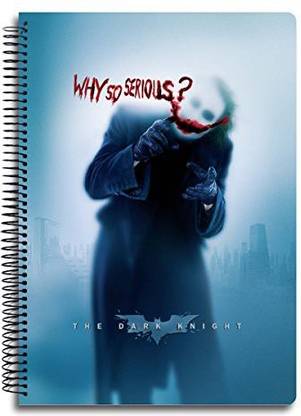 Mc Sid Razz Planet Superheroes Official - Joker - Why So Serious - Multi - 5 Subject , A4 Size Notebook, licensed by Warner Bros , USA A4 Notebook Ruled 276 Pages