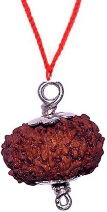 SSG Collections | 14 Mukhi/Faced Rudraksha Indonesian/Java (Bead Size: 10-15mm) With Silver Coated Capping And GJSPC Lab Certificate | 100% Original & Natural Rudraksh. Wood Pendant