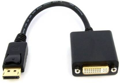 microware DVI Cable 0.25 m Display Port Male to DVI Female DVI Cable (Black)