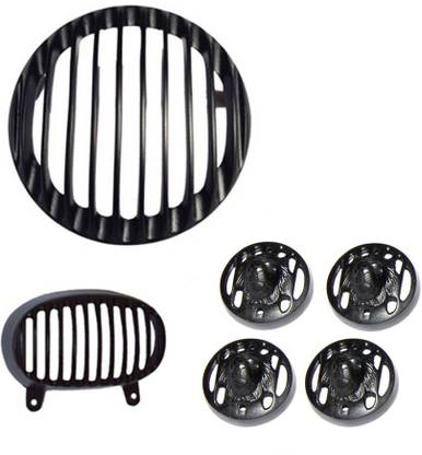 ALMOS Combo Set Head Light, Back light, Lion Face Indicator Grill set Bike Headlight Grill