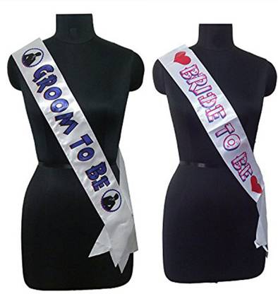 Party Propz BRIDE TO BE AND GROOM TO BE SASH COMBO PACK OF 2/ BRIDE TO BE PARTY DECORATION/GROOM TO BE PARTY SUPPLIES/BACHELORETTE PARTY ACCESSORIES/SASH COMBO