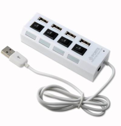 TERABYTE 4 Port USB3.0/2.0 Hub With Independent Switches 4-Port-Hub USB Hub