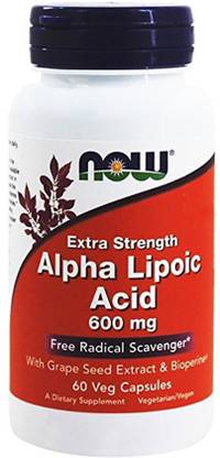 Now Foods Alpha Lipoic Acid 600mg 60 Vege Caps