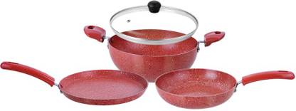 Sheffield Classic Granite Finish Induction Base 4Pcs Induction Bottom Non-Stick Coated Cookware Set