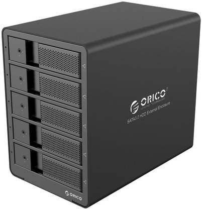 ORICO Aluminum USB3.0 5 bay 3.5 inch SATA Hard Drive Enclosure (9558U3) 3.5 inch Shock Resistant External Hard Drive Enclosure