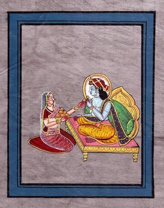 Generic Handmade-Water-Color-Painting-Lord-Krishna-without-frame- (8.5 x 10.5 inch) Watercolor 10.5 inch x 8.5 inch Painting
