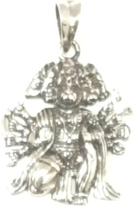 Amman Gold & Diamond LLP God Hanuman Panchamukhi Oxidised Silver Pendant Sterling Silver Pendant