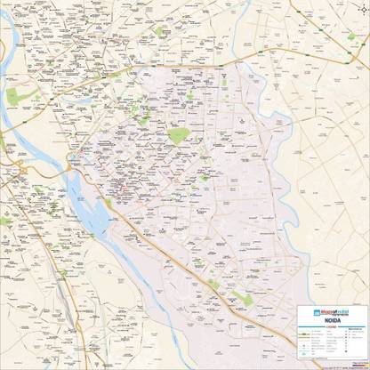 Noida Map Vinyl - Fine Art Print