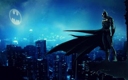 Comics Batman Bat Signal Print Poster Print Poster on LARGE PRINT 36X24 INCHES Photographic Paper