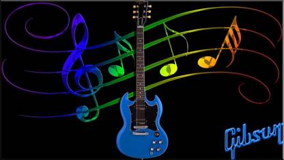Music Guitar Gibson HD Wallpaper Print Poster on 13x19 Inches Paper Print