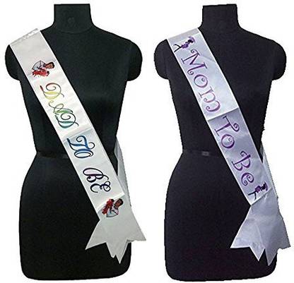 Party Propz MOM TO BE AND DAD TO BE SASH PACK OF 2/MOM TO BE PARTY DECORATION/ DAD TO BE PARYT SUPPLIES/BABY SHOWER PARTY ACCESSORIES