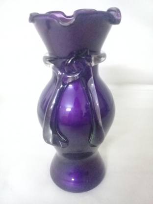 sellersindiya IOLITE INK BLUE DECENT FLOWER VASE PAIR 6" WITH TIE Glass Vase