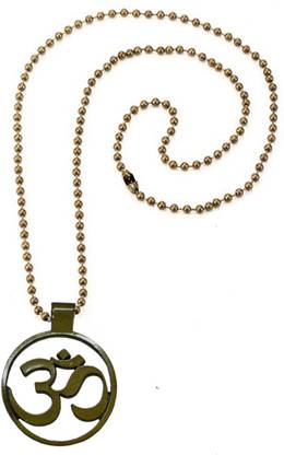 Men Style Yoga, Aum, Om, Ohm, Sanskrit India Symbol  Zinc Pendant Set