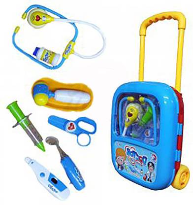 हम एंटरप्राइज Doctor Trolly Set To Play Real As Doctors For Kids (Blue)