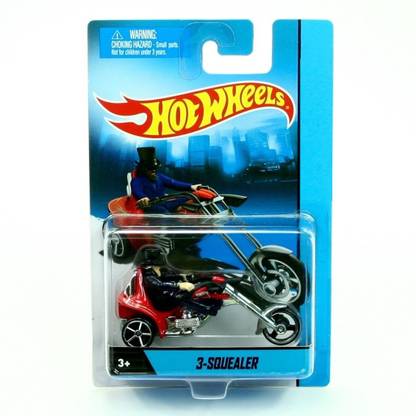 HOT WHEELS 3-Squealer 1:64 Scale Bike With Rider