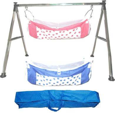 Smart Baby Products Designer Round Pipe Steel Cradle with two Hammock