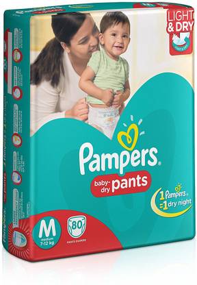 Pampers Medium Size Diaper Pants (80 Count) - M