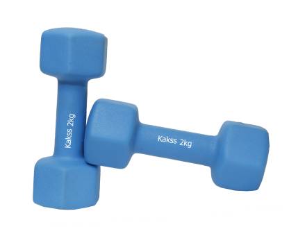 KAKSS 1 pair 2kg Neoprene Coated Dumbbells for gym excercise Fixed Weight Dumbbell