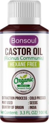 BONSOUL Cold Pressed Organic Castor Oil Hair Oil