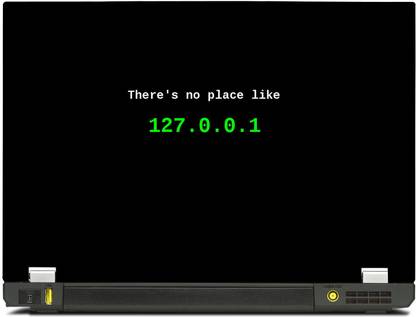 SkinShack There is No Place Like 127.0.0.1 Hacker Green (15.6 inch) Vinyl Reusable Laptop Skin Compatible for 15.6 inch