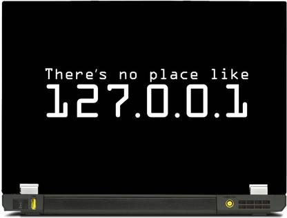 SkinShack There is No Place Like 127.0.0.1 Hacker White (17 inch) Vinyl Reusable Laptop Skin Compatible for 17 inch