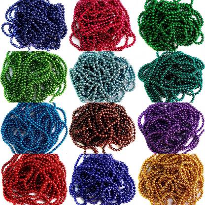 Beadsncraft Jewellery making Ball chain, Colored Ball Chain 1.5 mm 12 colors 2 MTR each color for Silk thread Jewellery Making kit, Jhumka and Bangle Making