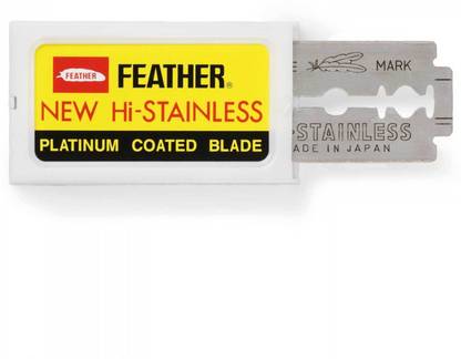 Feather New Hi Stainless Double Edge Safety Razor Blades , 10 NOS