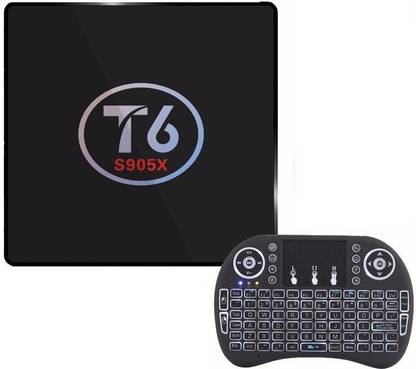 MBOX T6 Android 7.1 4K UHD Smart TV Box 2GB RAM 16GB ROM Amlogic S905X Quad core Wifi Miracast AirPlay Dolby 5.1 with 2.4Ghz Mini Air Mouse Keyboard Media Streaming Device