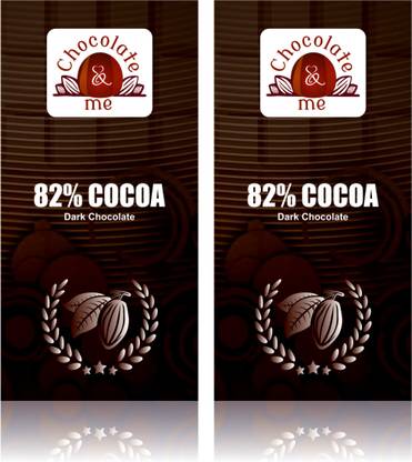 Chocolate & Me 82% Cocoa Dark Chocolate, 180 Grams (Pack Of 2) Bars