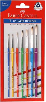 FABER-CASTELL Tri-Grip Brush -Round Pack of 7