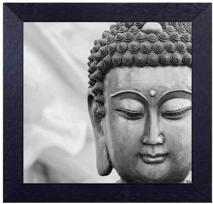gautam buddha black & white Canvas Art
