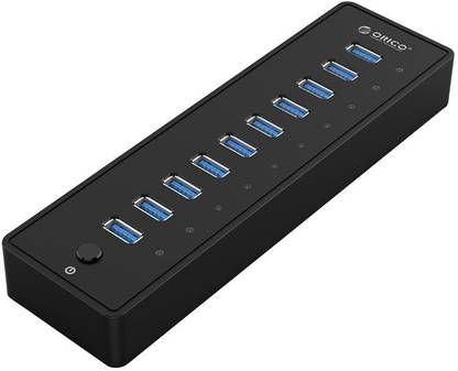 ORICO 10 Port USB3.0 Hub with 3.3Ft / 1M USB3.0 Cable - Black (P10-U3-V1) P10-U3-V1 USB Hub