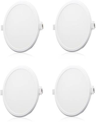 Syska 15W ROUND WHITE 6500K LED CEILING PANEL PACK OF-04 Downlighter Ceiling Lamp