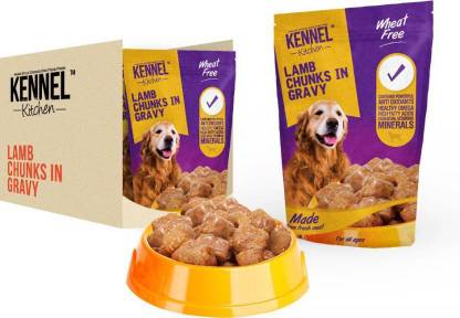 kennel kitchen Lamb Chunks in Gravy 100 gms(3 kg, Pack of 30) Lamb 3 kg (30x0.1 kg) Wet New Born, Young, Adult Dog Food