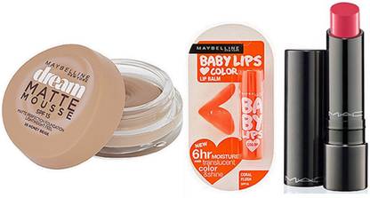 MAYBELLINE NEW YORK Beauty Combo For Pretty Girl (Mousse, Lip Balm & Mac Red Lipstick)