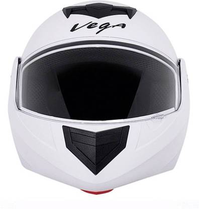 VEGA Crux Dashing Flipup Fiber ISI Certified Motorsports Helmet White Motorbike Helmet