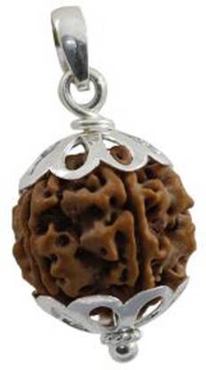 kartik gems 6 FACE RUDRAKSHA WITH PENDANT AND LOCKET ( 6 MUKHI ) 100% ORIGINAL WITH LAB CERTIFICATION Silver Silver Pendant