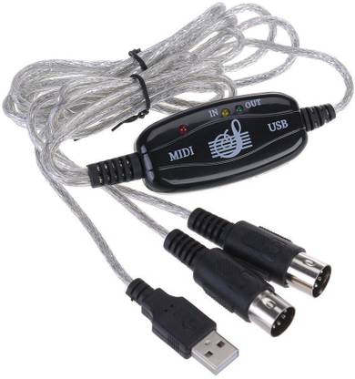 LipiWorld  TV-out Cable USB IN-OUT Midi Cable Cord Converter Adapter for Musical Keyboard Piano Drum To PC Laptop