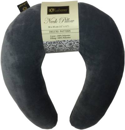 Lushomes Plain U-shaped Grey Neck pillow Neck Pillow