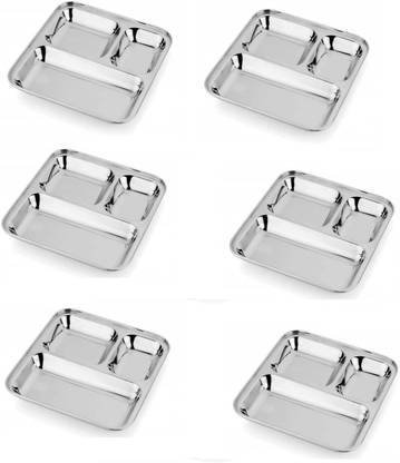 VASIDUDA PAV BHAJI PLATE 22/22 SET OF 6 PCS Sectioned Plate